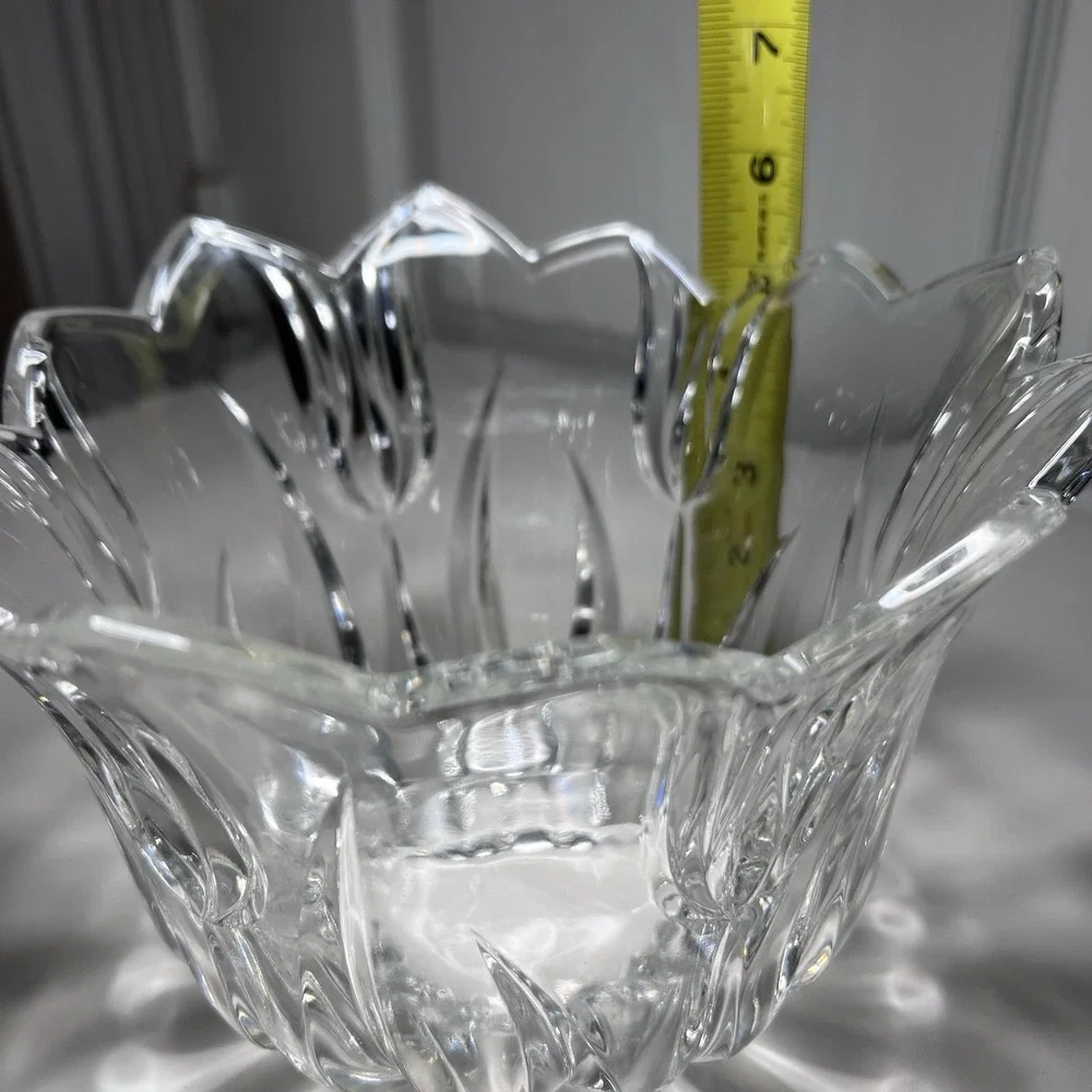 Gorham Lead Crystal Tulip Bowl Clear‎ Glass Elegant Flower Design